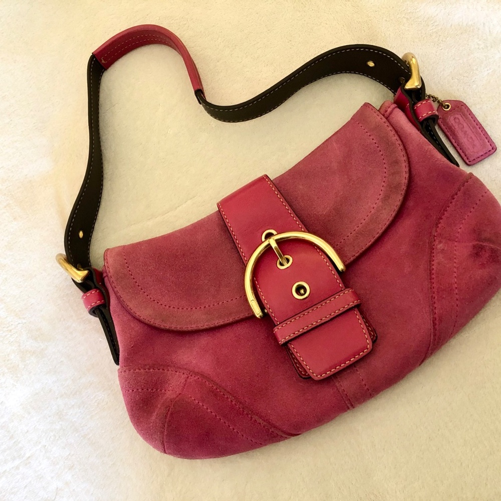 Coach Pink Suede Hobo